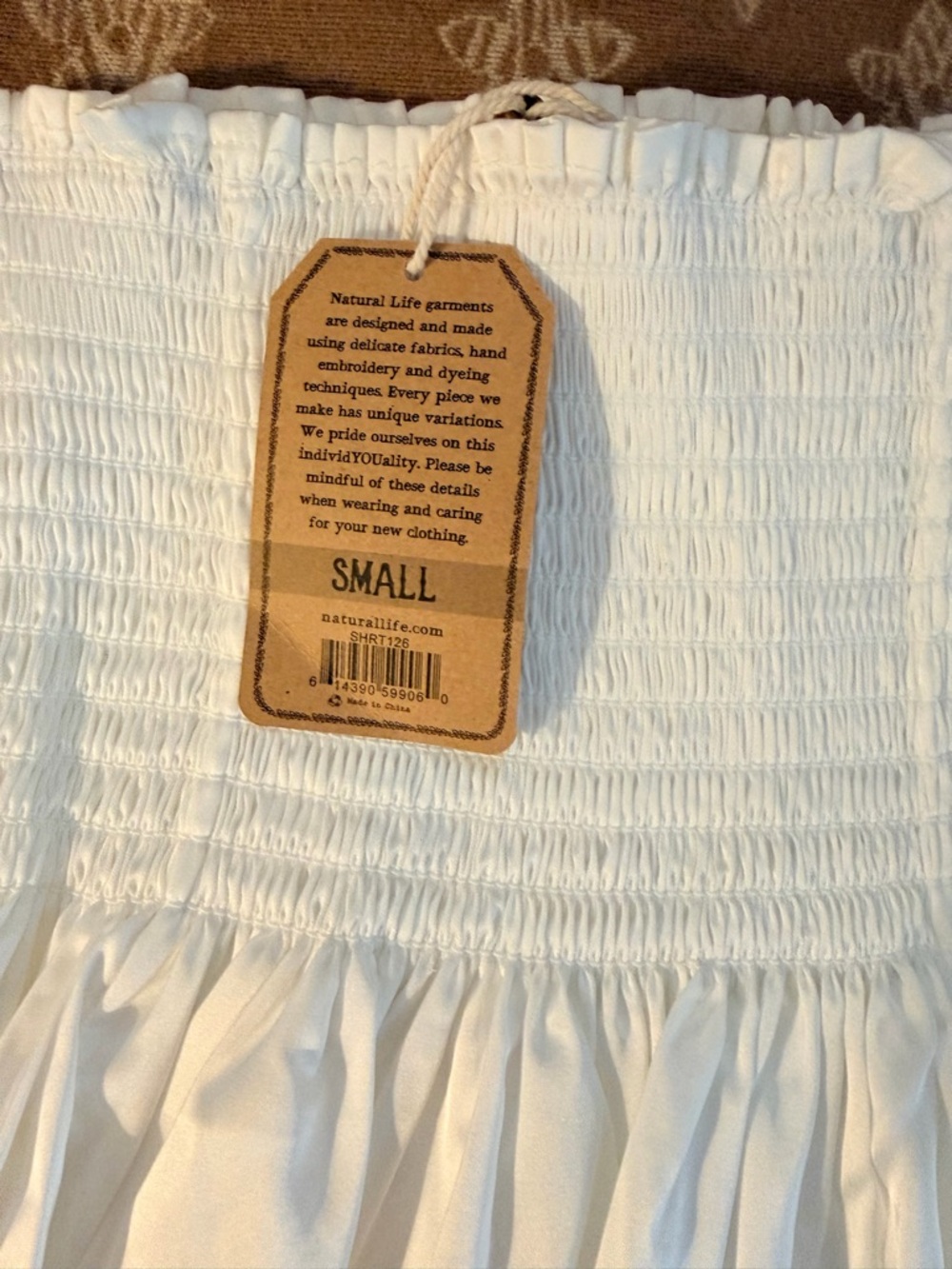 NWT NATURAL LIFE White Satin Mini Skort with Smocked Waist Small - Picture 6 of 8